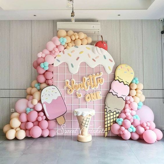 Ice Cream-Themed Birthday Party for Girls