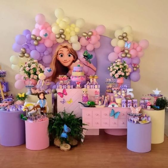 Rapunzel-themed Baby Girl Birthday Decoration