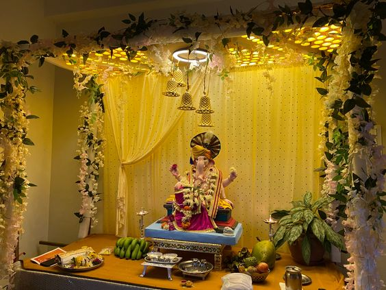 LED Light Flower Decoration for Ganesh Chaturthi