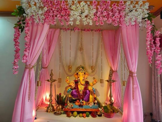 Ganesh Chaturthi Decoration at Home Temple