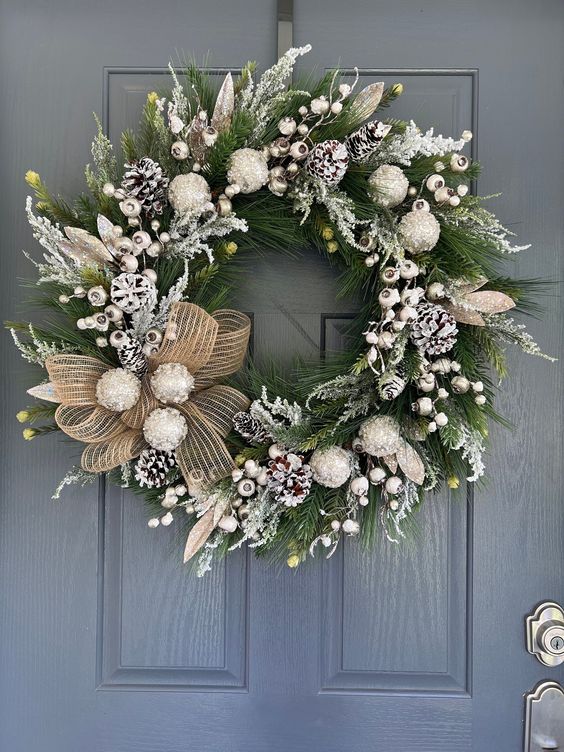 White Christmas Door Decoration 