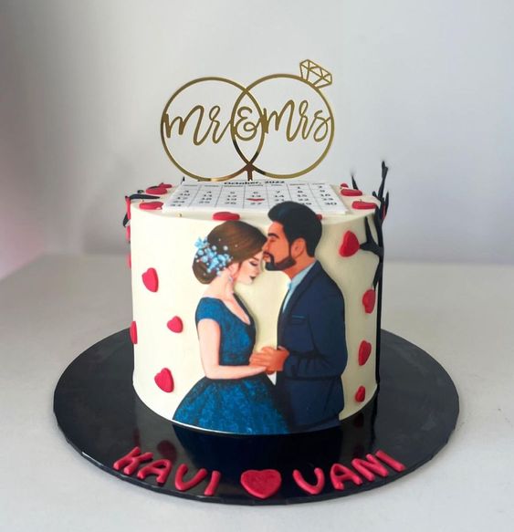 Customized Cake - Engagement Cake Design