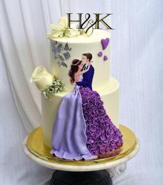 Customized Cake - Engagement Cake Design