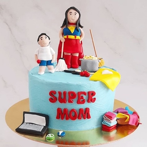 Super Mom Photo Cake Half Kg - VegiCake