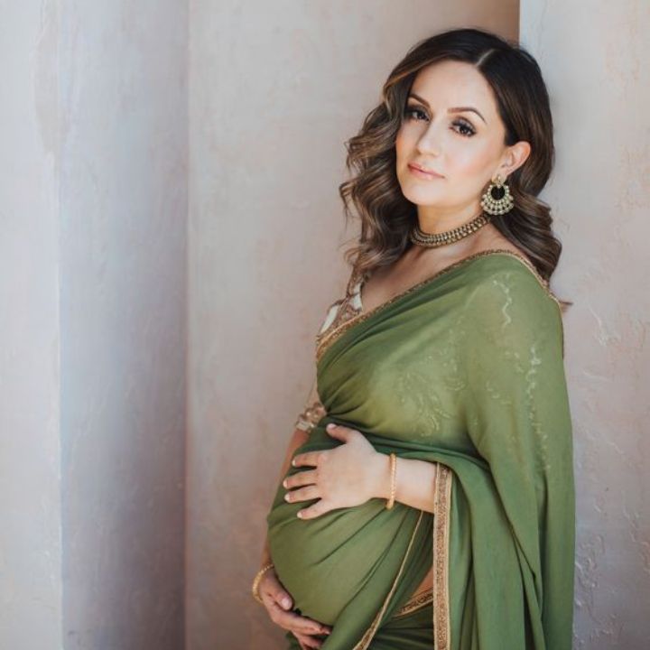 Baby Shower Saree Poses