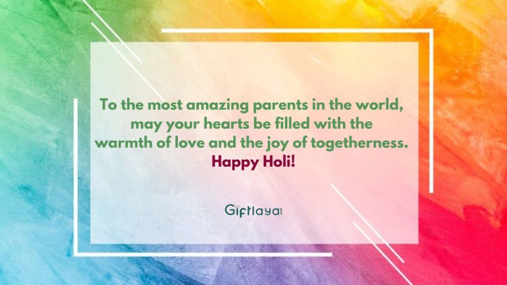 Happy Holi Wishes for Your Parents
